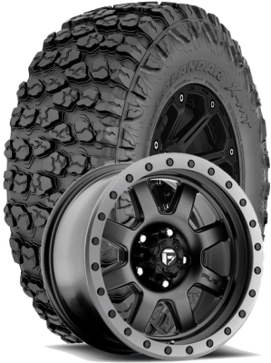 Yokohama Tire - 37x13.50R18 Geolandar X-MT on 18x9  Fuel Trophy 551 Black
