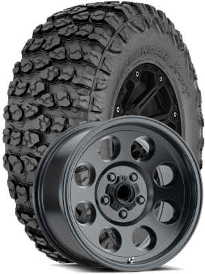 Yokohama Tire - 38X13.50R18 GEOLANDAR X-MT on 18x9 Tracker III Black