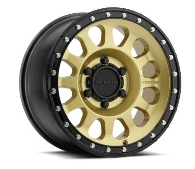 Method Racing Wheels - 20x9 Method MR315 - 5x5  5.7"BS - GOLD - BLACK LIP