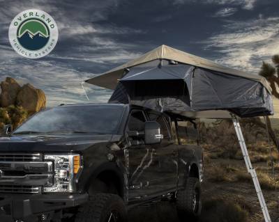 Overland Vehicle Systems - OVS Nomadic 4 Extended Roof Top Tent  - Dark Gray Base With Green Rain Fly & Black Cover