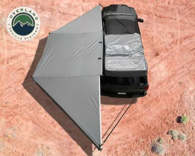 Overland Vehicle Systems - Nomadic 180 - Dark Gray Awning with Bracket Kit and Extended Poles