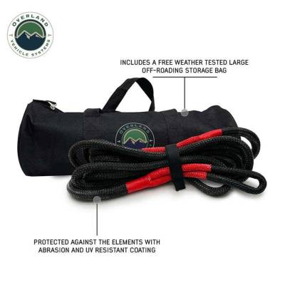 Overland Vehicle Systems - OVS Recovery Brute Kinetic Recovery Rope 1 1/2" x 30' With Storage Bag