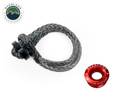 Overland Vehicle Systems - OVS Recovery Combo Pack Soft Shackle 7/16" 41,000 lb. With Collar and Recovery Ring 2.5" 10,000 lb. Red