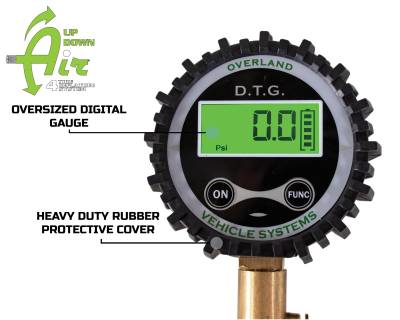Overland Vehicle Systems - Digital Air Pressure Guage with Valve Kit & Storage Bag