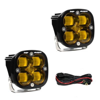 Baja Designs - Baja Designs Squadron SAE Pair LED Spot Amber