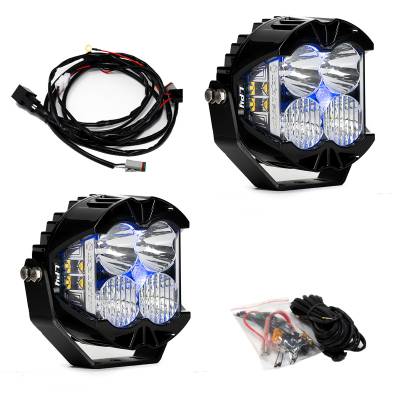 Baja Designs - Baja Designs LP4 Pro LED Auxiliary Light Pod Pair Light Pattern Driving/Combo Blue Backlight