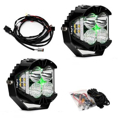 Baja Designs - Baja Designs LP4 Pro LED Auxiliary Light Pod Pair Light Pattern Driving/Combo Green Backlight