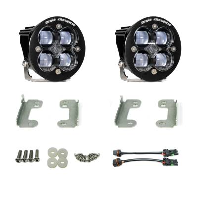 Baja Designs - Baja Designs Jeep JK Fog Light Squadron-R SAE LED 07-18 Wrangler JK Fog Pocket Kit
