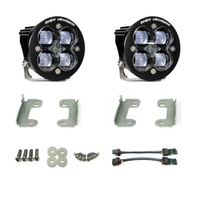 Baja Designs - Baja Designs Jeep JK Squadron-R SAE Fog Pocket Light Kit OE Bumper (Clear)-Jeep 2007-09 Wrangler JK