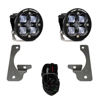 Baja Designs - Baja Designs Jeep JK Squadron-R SAE Fog Pocket Light Kit Premium Bumper (Clear)-Jeep 2007-09 Wrangler JK