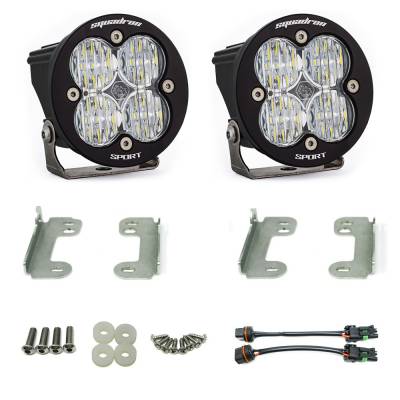 Baja Designs - Baja Designs Jeep JK Squadron-R Sport Fog Pocket Light Kit OE Bumper (Clear)-Jeep 2007-09 Wrangler JK