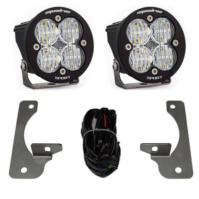 Baja Designs - Baja Designs Jeep JK Squadron-R Sport Fog Pocket Light Kit Premium Bumper (Clear)-Jeep 2007-09 Wrangler JK