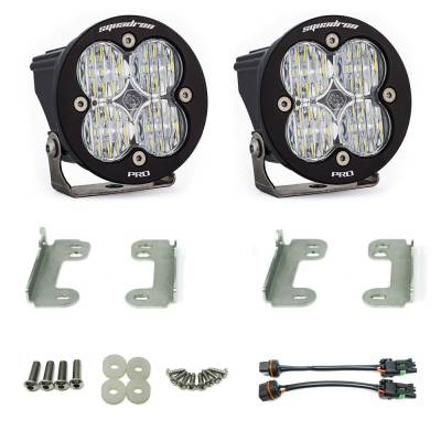 Baja Designs - Baja Designs Jeep JK Squadron-R Pro Fog Pocket Light Kit OE Bumper (Clear)-Jeep 2007-09 Wrangler JK