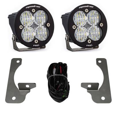 Baja Designs - Baja Designs Jeep JK Squadron-R Pro Fog Pocket Light Kit Premium Bumper (Clear)-Jeep 2007-09 Wrangler JK