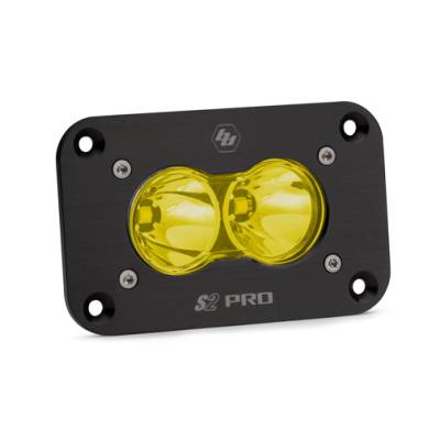 Baja Designs - Baja Designs LED Work Light Flush Mount Amber Lens Spot Pattern S2 Pro