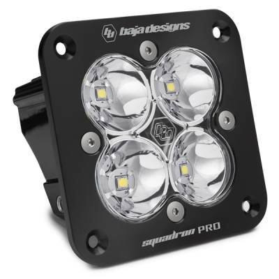Baja Designs - Baja Designs Flush Mount LED Light Pod Black Clear Lens Spot Pattern Squadron Pro
