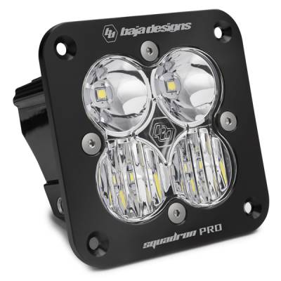 Baja Designs - Baja Designs Flush Mount LED Light Pod Black Clear Lens Driving/Combo Pattern Squadron Pro