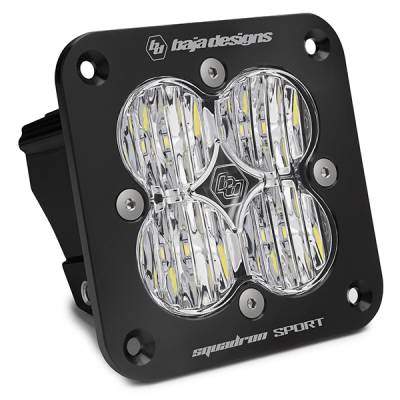 Baja Designs - Baja Designs Flush Mount LED Light Pod Black Clear Lens Wide Cornering Pattern Squadron Sport