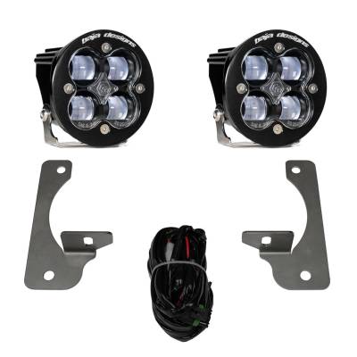 Baja Designs - Baja Designs Squadron R SAE Fog Pocket Light Kit Jeep 2007-18 Wrangler JK w/ Premium OE Bumper (SAE Fog; Clear)