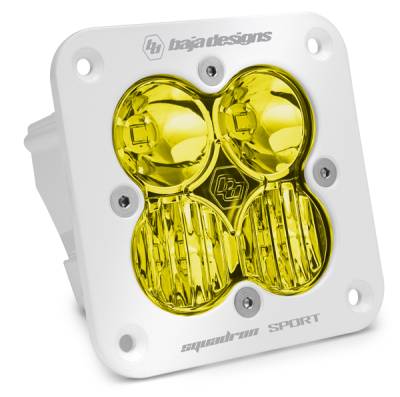 Baja Designs - Baja Designs Flush Mount LED Light Pod White Amber Lens Driving/Combo Pattern Squadron Sport
