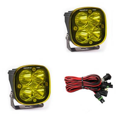 Baja Designs - Baja Designs LED Light Pods Amber Lens Spot Pattern Pair Squadron Pro Series