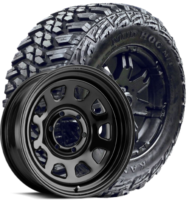 Kanati Tire - LT31X10.5R15  Kanati Mud Hog on Steel Daytona Wheels