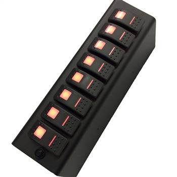 sPOD - sPOD Add On Red LED 8-Switch Panel for 09-18 Jeep Wrangler JK (for SourceSE)