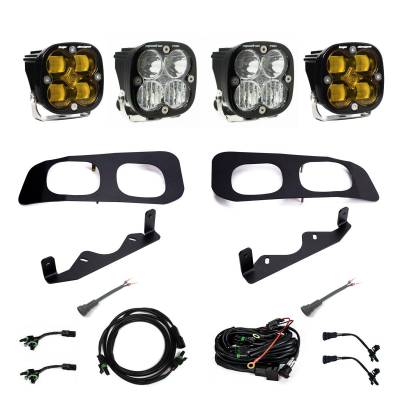 Baja Designs - Baja Designs Squadron SAE/Pro Fog Pocket Kit 2023-On Ford F-250/350 Super Duty SAE Fog Baja Amber Toggle Wiring