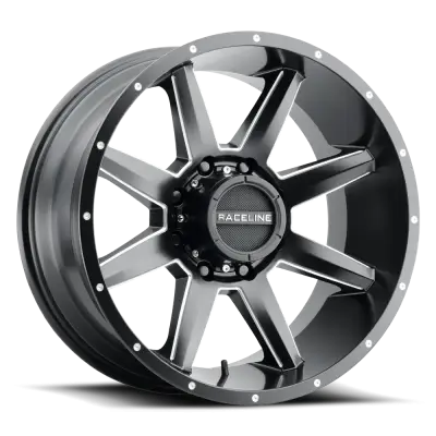 Raceline Wheels - 22X12 Raceline 954M-Stryker Satin Black Milled  - 8X165.1  4.75"BS
