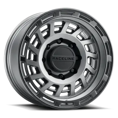 Raceline Wheels - 17X9 Raceline 957Gb-Halo Satin Gunmetal W/ Black Ring  - 8X180  4.5"BS