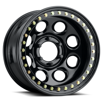 Raceline Wheels - 17X9.5 Raceline Beadlock RT81-Rock 8 Gloss Black-5X114.3  3.5"BS
