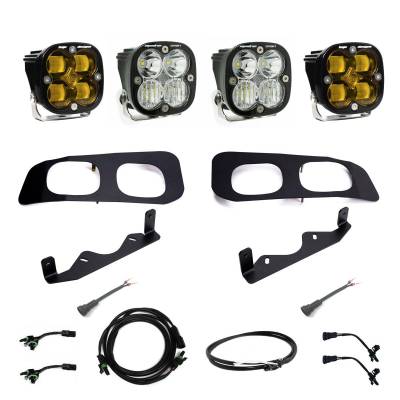 Baja Designs - Baja Designs Squadron SAE/Sport Fog Pocket Kit 2023-On Ford F-250/350 Super Duty SAE Fog Baja Amber Upfitter Wiring