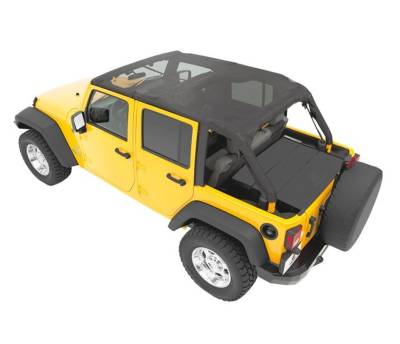 Bestop - Bestop 52594-11 Header Extended Safari Cable Style Bikini Top - Jeep Wrangler JK