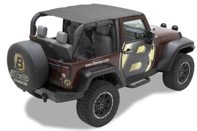 Bestop - Bestop 52583-35 Header Extended Safari Style Bikini Top - Jeep Wrangler JK