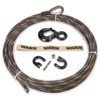 Warn - WARN Wire Rope Assembly 7/16 In Dia X 100 Ft With Coupling Link And Hook