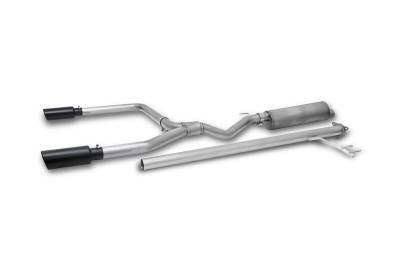 Gibson Performance - Gibson Performance 614002B Black Elite Cat-Back Dual Split Exhaust System
