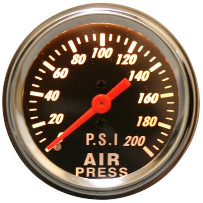 Bulldog Winch - Bulldog 0-200psi Air Pressure Gauge 2.0 Inch Mechanical Lighted