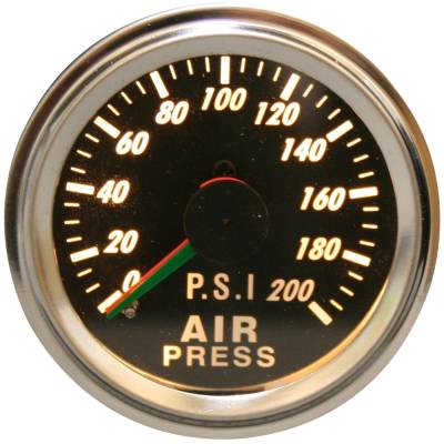 Bulldog Winch - Bulldog 0-200psi Air Pressure Gauge 2.0 Inch Dual Needle Mechanical Lighted