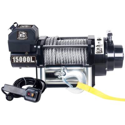 Bulldog Winch - Bulldog 15000 LB Winch Premium Series Wound Motor HD Wire Rope