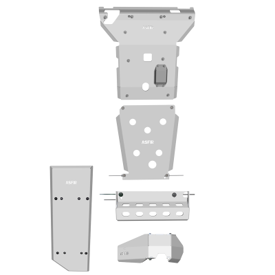 Asfir 4x4 - Asfir 4x4 Toyota Tacoma 2nd Gen Skid Plate System 2010-2015 - Double Cab