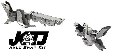 Artec Industries - Artec JK2TJ Front Axle Swap Kit Dana 44 Rubicon LCA Brackets W/CAM Slot