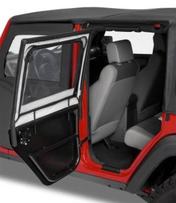 Bestop - Bestop Element Upper Doors - Jeep '07-18 Wrangler JK 4-Door (Rear Doors; Black Diamond)
