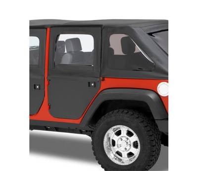 Bestop - Bestop Full Fabric Doors - Jeep '07-18 Wrangler JK 4-Door; (Rear Doors; Black Twill)