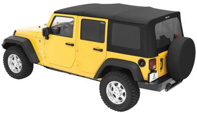 Bestop - Bestop Replace-A-Top For OEM - Jeep '07-09 Wrangler JK 4-Door (Black Diamond Sailcloth; Tinted Windows; No Door Skins Included)