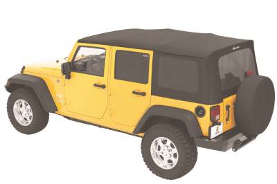 Bestop - Bestop Replace-A-Top For OEM - Jeep '10-18 Wrangler JK 4-Door (Black Diamond Sailcloth; Tinted Windows; No Door Skins Included)