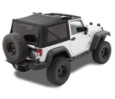 Bestop - Bestop Replace-A-Top For OEM - Jeep '07-09 Wrangler JK 2-Door (Premium Black Twill; Tinted Windows; No Door Skins Included)