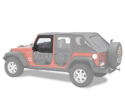 Bestop - Bestop Element Upper Doors - Jeep '07-18 Wrangler JK (Front Doors; Black Twill)