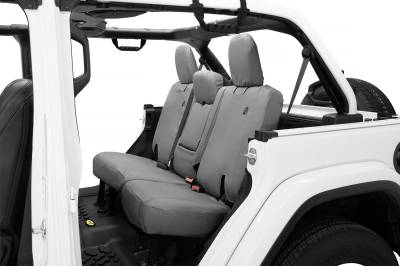Bestop - Bestop Seat Covers - Jeep '18-2023 Wrangler JL 4-Door; Exc. 4XE; Rear w/ Fold Down Arm Rest (Charcoal)