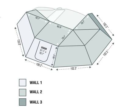 Overland Vehicle Systems - OVS Nomadic Awning 270 - Side Wall 1 - Dark Gray With Storage Bag - Driver