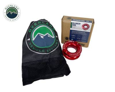 Overland Vehicle Systems - OVS Recovery Recovery Ring 2.5" 10,000 lb. Red With Storage Bag